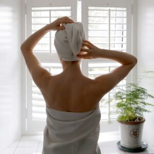 Ecru Waffle Cotton Hair Wrap