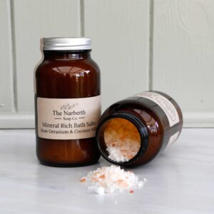 Bath Salts & Jar (Rose Geranium and Coconut Milk)
